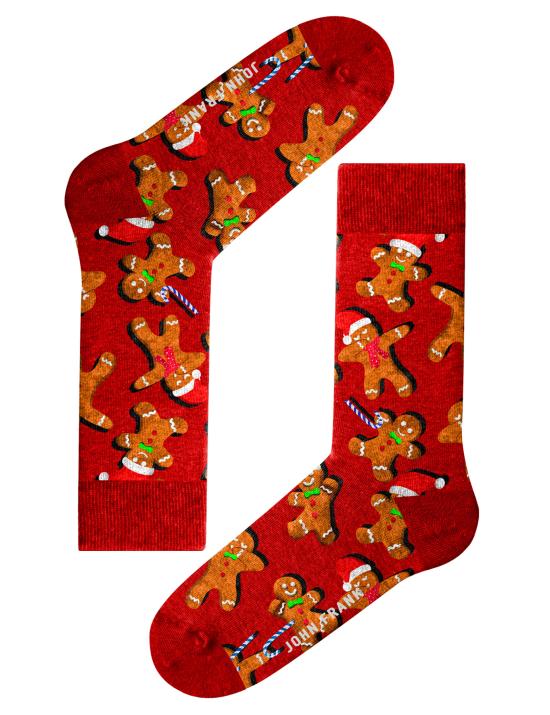 Γυναικείες Κάλτσες JOHN FRANK GINGER BREAD RED - Χριστουγεννιάτικες