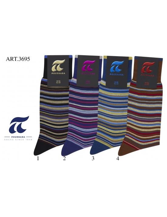 Ανδρικές Κάλτσες ΠΟΥΡΝΑΡΑ DESIGN SOCKS ART: 3695 - 100% Μερσεριζέ Βαμβάκι